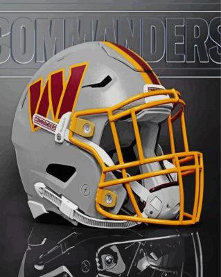 Grey Washington Commanders Helmet paint by number