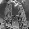 Monochrome Twin Tower Paint by number