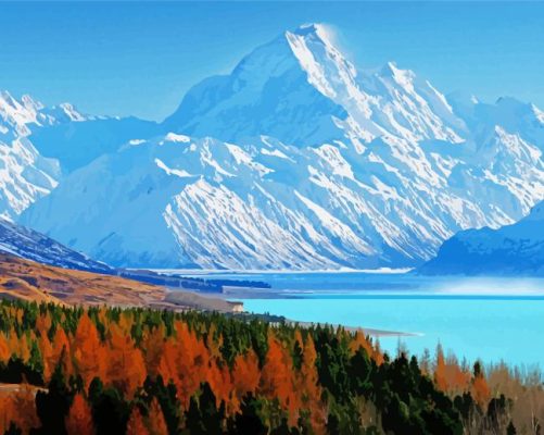 Mount Cook Christchurch New Zealand Paint by number