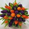 Orange And Purple Tulips Bouquet paint by number