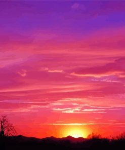 Pinky Sunset Arizona paint by number