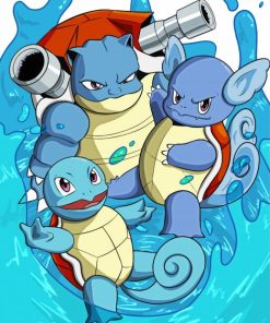 Pokemon Squirtle Evolution Wartortle paint by number