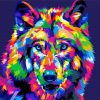 Pop Art Wolf paint by number
