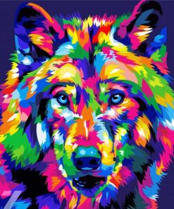 Pop Art Wolf paint by number