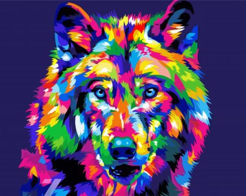 Pop Art Wolf paint by number