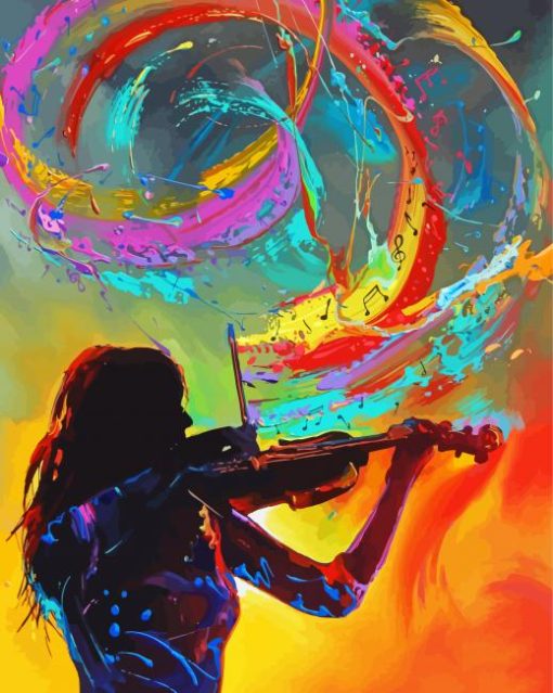 Violin Woman Jim Warren paint by number