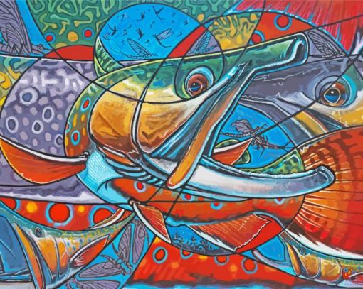 Abstract Brook Trout paint by number