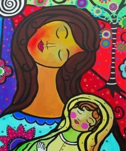 Abstract Mother And Child paint by number