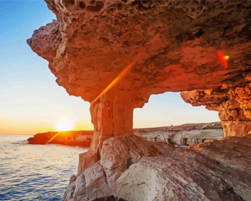 Cape Greco At Sunset paint by number