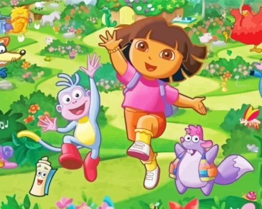 Dora The Explorer Animated Movie paint by number
