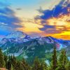 North Cascades At Sunset paint by number