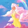 Rainbow Cloud Girl paint by number