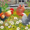 Roosters Flowers paint by number