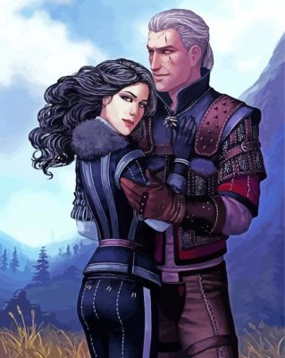 Aesthetic Yennefer And Geralt Paint by number