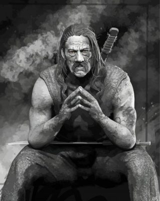 Black And White Danny Trejo paint by number