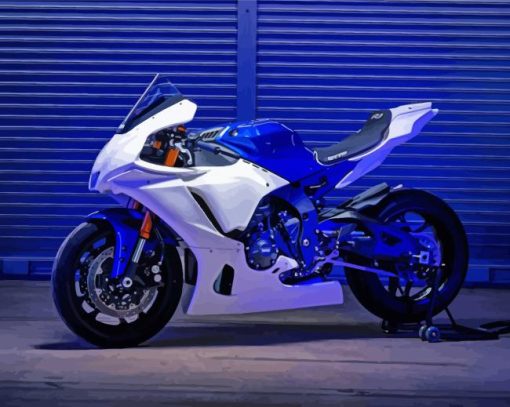 Blue R1 Bike paint by number