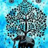 Blue Elephant Tree Of Life paint by number