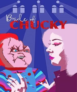 Bride Of Chucky Cartoon Poster Paint by number