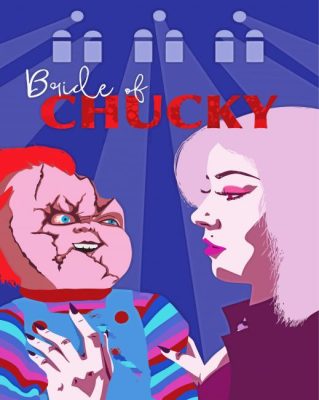 Bride Of Chucky Cartoon Poster Paint by number