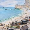 Claude Monet Boats Beach paint by number