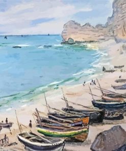 Claude Monet Boats Beach paint by number
