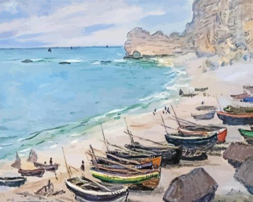 Claude Monet Boats Beach paint by number