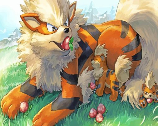 Cute Growlithe paint by number