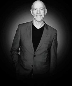 Monochrome Classy Jk Simmons paint by number