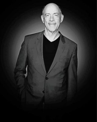 Monochrome Classy Jk Simmons paint by number