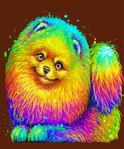 Rainbow Colorful Pomeranian Paint by number