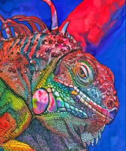 Abstract Colorful Iguana Paint By Number