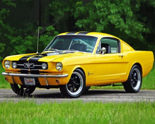 1965 Ford Yellow Mustang Paint By Number