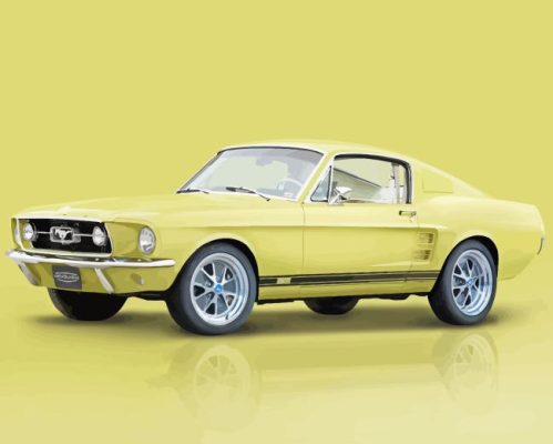 1967 Yellow Mustang Paint By Number