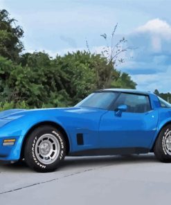 1982 Chevrolet Corvette Blue Car Paint By Number