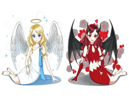 Angel With Devil Girls Paint By Numbers