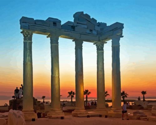 Apollo Temple At Sunset Paint By Numbers