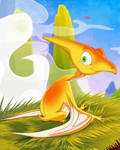Baby Cartoon Pterosaur Paint By Numbers
