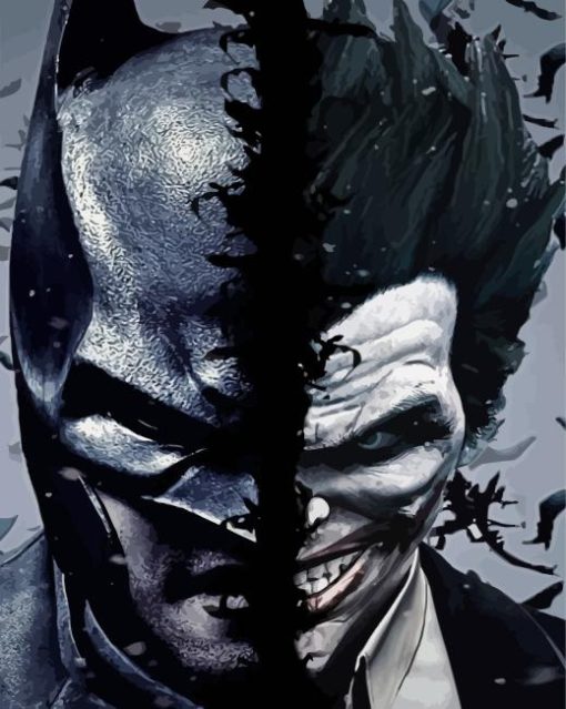 Black And White Batman And The Joker Paint By Number