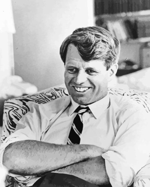 Black And White Robert Kennedy Paint By Numbers