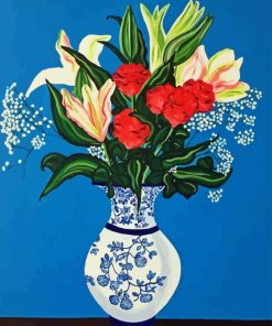 Blue And White Chinese Vase Of Flowers Paint By Numbers