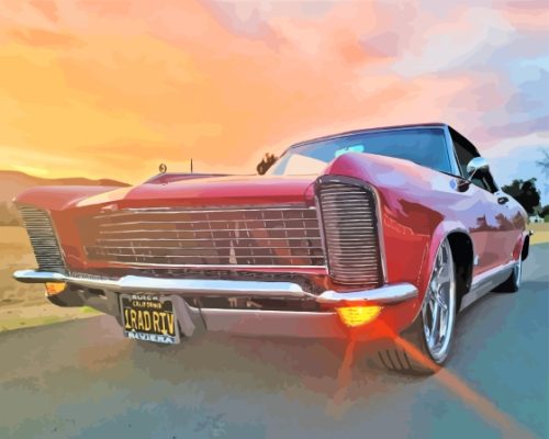 Buick Riviera With Sunset View Paint By Number