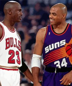 Charles Barkley With Michael Jordan Paint By Numbers