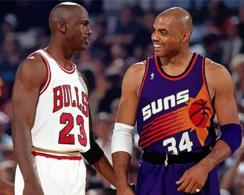 Charles Barkley With Michael Jordan Paint By Numbers