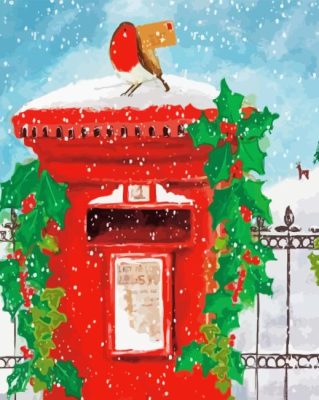 Christmas Post Box Paint By Numbers