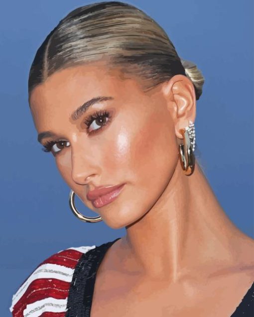 Close Up Hailey Bieber Paint By Numbers