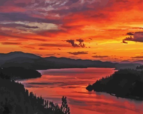 Coeur DAlene Lake Idaho Paint By Number