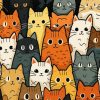 Colorful Cartoon Cats Paint By Number