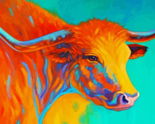Colorful Longhorn Animal Paint By Numbers
