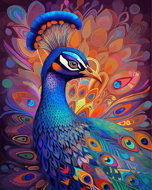 Colorful Peacock Paint By Numbers