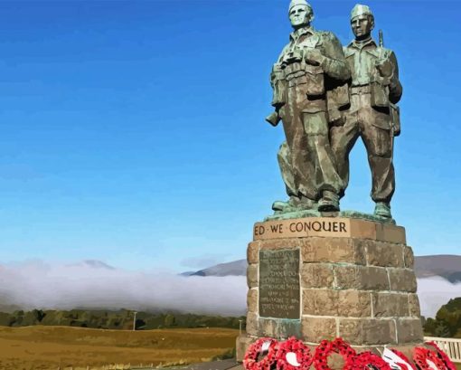 Commando Memorial Monument In Scotland Paint By Number